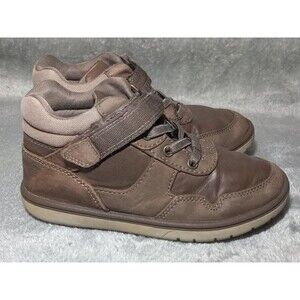 Stride Rite Toddler Boys High Top Brown Leather Shoes US Size 10.5W